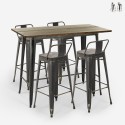 juego blackduck de 4 taburetes de barra con respaldo mesa 120x60 vintage negro Promoción