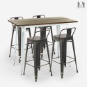 conjunto belcourt mesa alta para barra blanca 4 taburetes metal con respaldo Venta