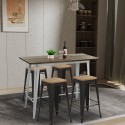 conjunto mesa alta blanca 120x60 4 taburetes de bar vintage swanton Oferta