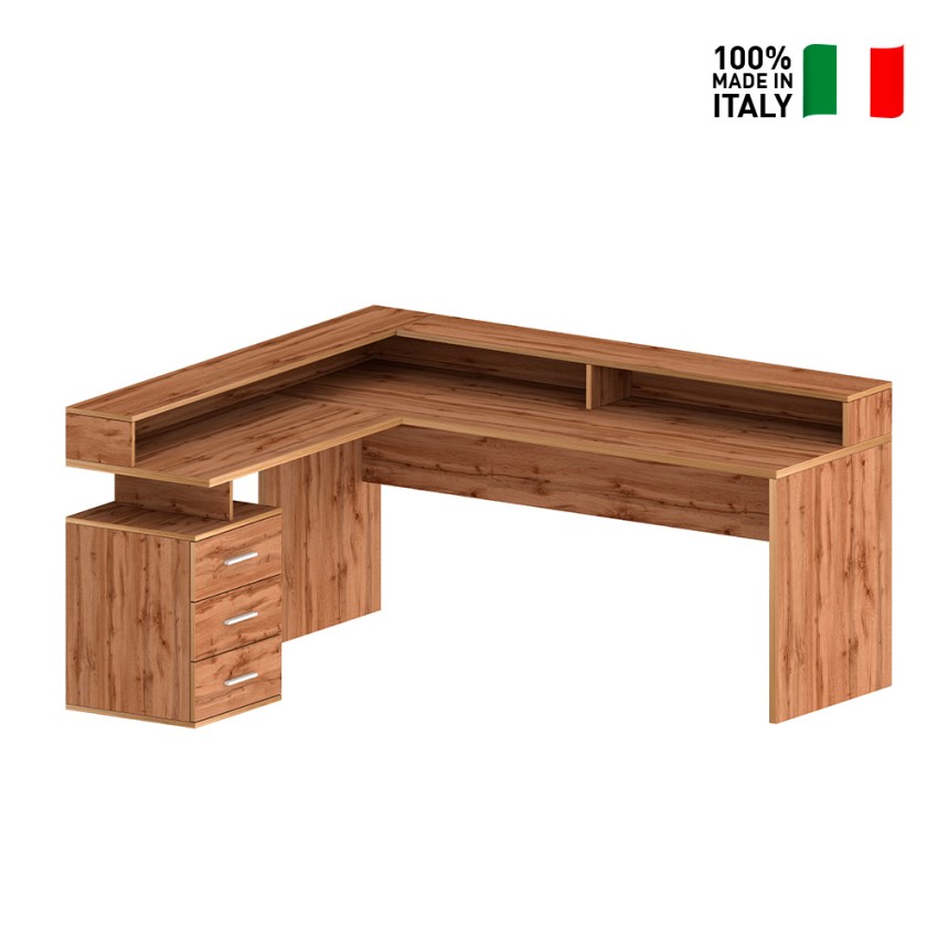 Bureau d'angle avec 3 tiroirs et plateau surélevé New Selina A-S Plus Modèle