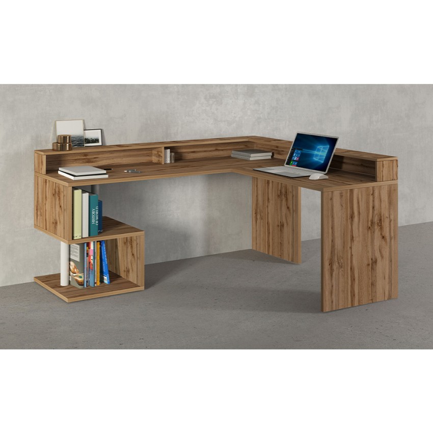 Moderne Eckschreibtisch für Zuhause und Büro mit Aufsatz Esse 2 A Plus 