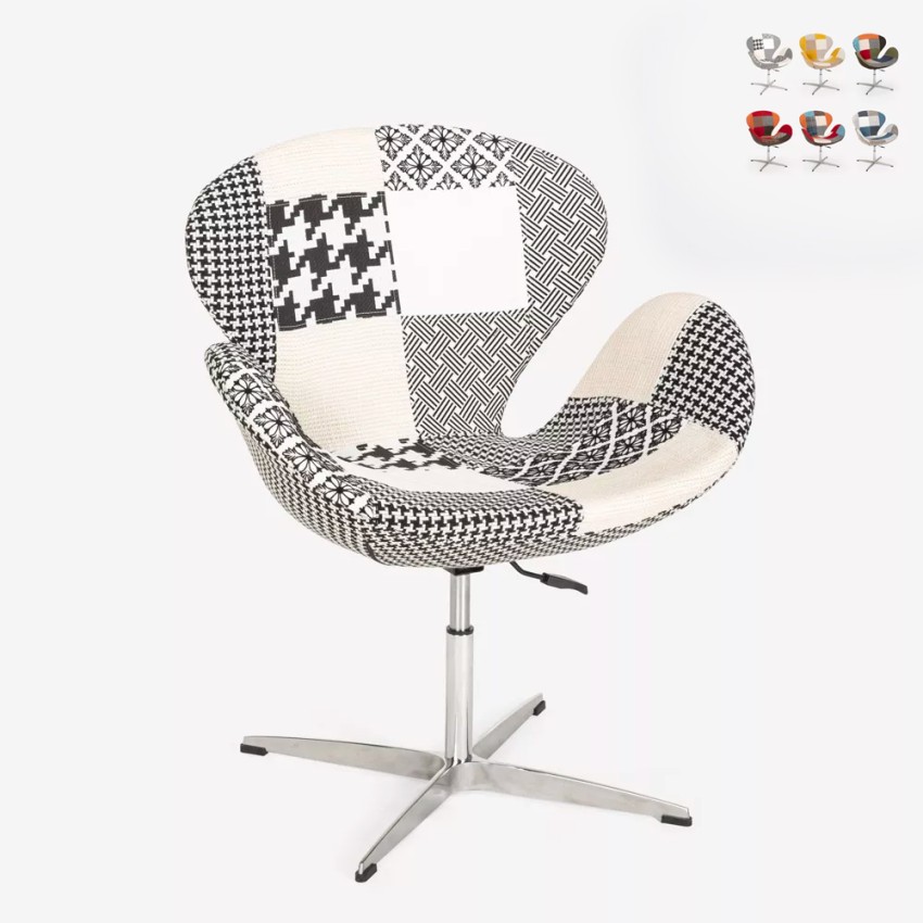 Sillón giratorio estudio de salón estilo patchwork de diseño moderno Stork Catálogo