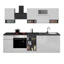 Cuisine complète modulaire design linéaire style moderne 256cm Essence 