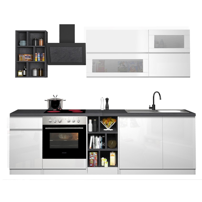 Unica moderne Küche komplett lineares Design 256cm modular