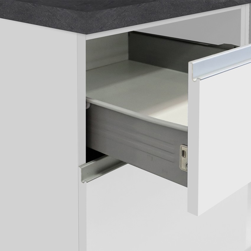 Cuisine moderne complète design linéaire 256cm modulable Unica 