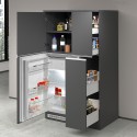 Set de muebles cubre nevera empotrado y especiero cocina lineal Fist 