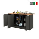 Kücheninsel 3 Türen für moderne Küche 155x90x90cm mit Tisch Deaton Maße