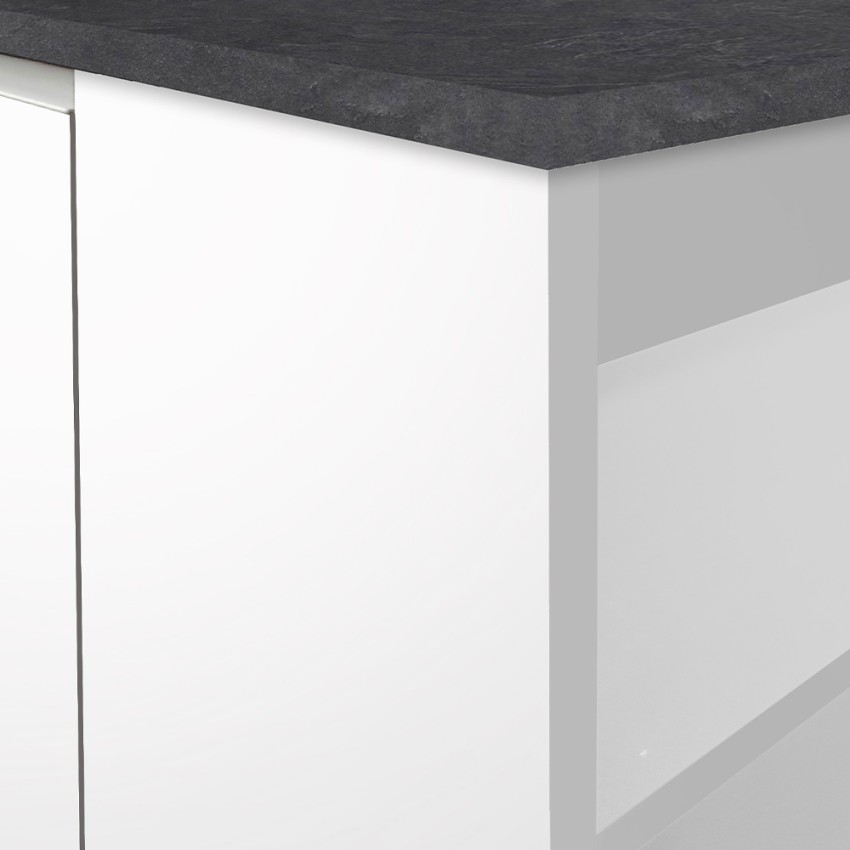 Îlot central avec table pour cuisine moderne 2 portes 160x90x90cm Grover 