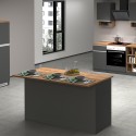 Îlot central moderne 3 portes 155x90x90 cm avec table Deaton pour cuisine Choix