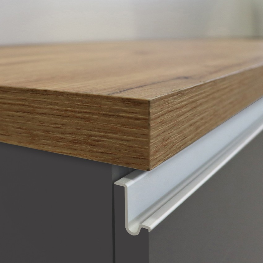 Îlot central moderne 3 portes 155x90x90 cm avec table Deaton pour cuisine 
