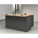 Îlot central moderne 3 portes 155x90x90 cm avec table Deaton pour cuisine 