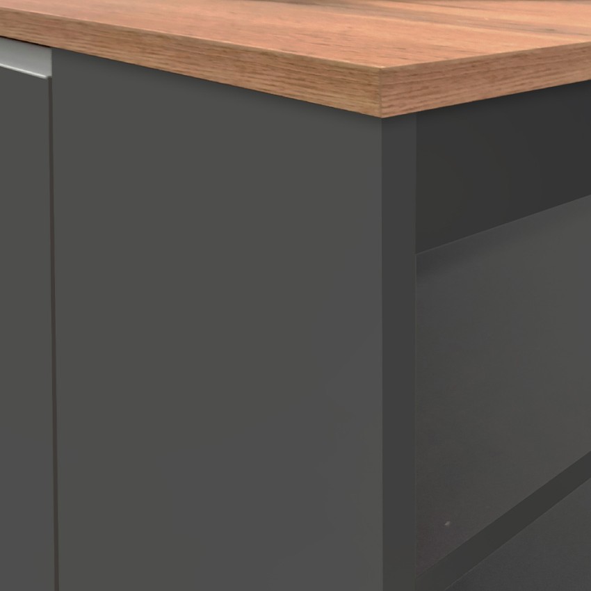 Îlot central moderne 3 portes 155x90x90 cm avec table Deaton pour cuisine 