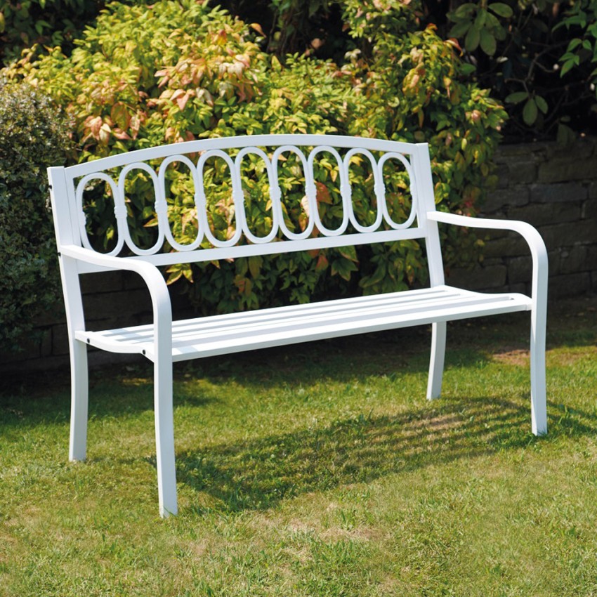 Banc extérieur jardin 2 places en fer et fonte 123x63x87cm Lorey Offre