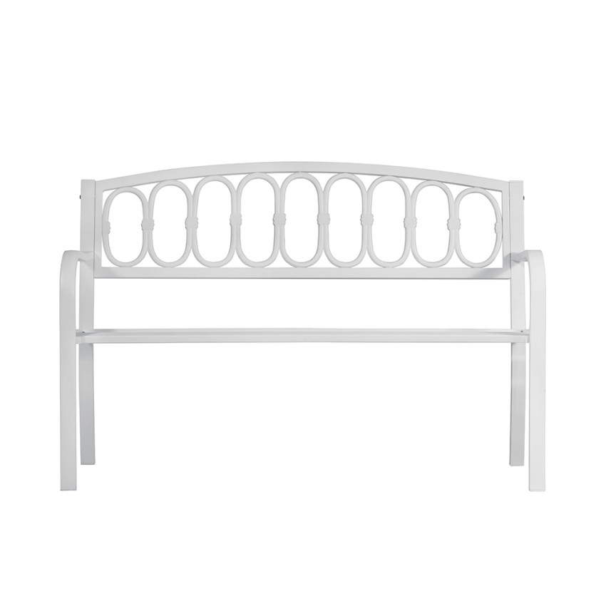 Banc extérieur jardin 2 places en fer et fonte 123x63x87cm Lorey Modèle