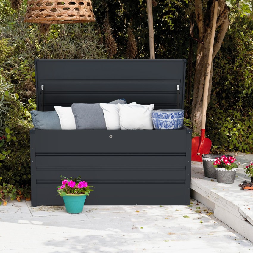 Arcón de almacenaje para exterior de acero 132x61x62 cm Chamonix Oferta