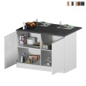 Insel für moderne Küche mit 2 Türen Holztisch 125x90x90cm Deer Sales