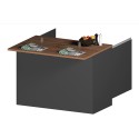 Îlot central pour cuisine moderne 2 portes table en bois 125x90x90cm Deer 