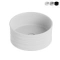 Lavabo de salle de bain à poser rond 40x18cm céramique mate Nordic Promotion