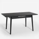 Tavolo allungabile in legno 110-140x75cm cucina vetro bianco nero Pixam Costo