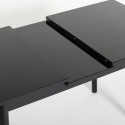 Tavolo allungabile in legno 110-140x75cm cucina vetro bianco nero Pixam 