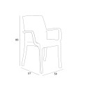 Garten-Set viereckiger Tisch 80x80cm Rattan 4 Stühle Schwarz Nisida Dark 