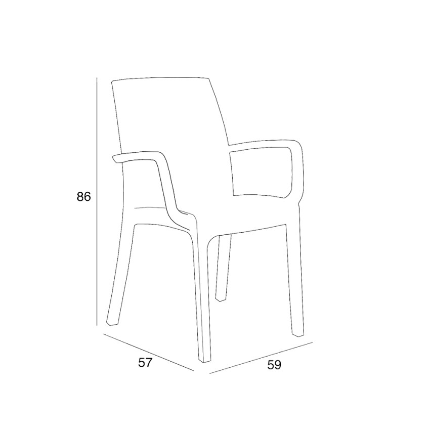 Garten-Set viereckiger Tisch 80x80cm Rattan 4 Stühle Schwarz Nisida Dark 