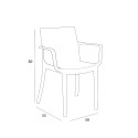 Set Garten-Tisch Außenbereich 80x80cm Rattan 4 Stühle Weiß Nisida Light 