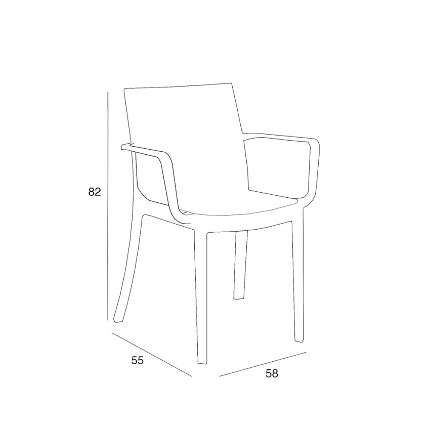 Set Garten-Tisch Außenbereich 80x80cm Rattan 4 Stühle Weiß Nisida Light 