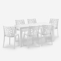 Tischset für Garten im Freien Rattan 150x90cm 6 Stühle Weiß Meloria Light Kauf