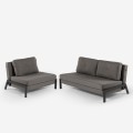 Conjunto de sillón plegable + sofá cama de dos plazas de tela Elysee Promoción