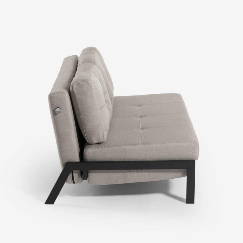 Conjunto de sillón plegable + sofá cama de dos plazas de tela Elysee Coste