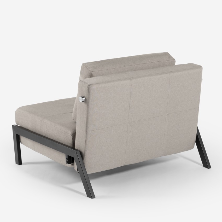 Conjunto de sillón plegable + sofá cama de dos plazas de tela Elysee 