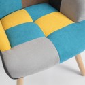 Set Sessel Patchwork + Fußhocker skandinavischen Stils Chapty Plus 