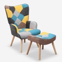 Fauteuil patchwork et repose-pieds style style scandinave Chapty Plus Promotion