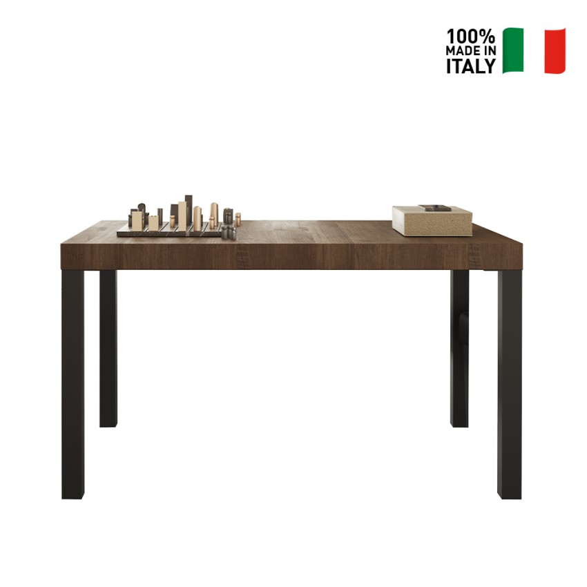 Tavolo pranzo cucina 140x90cm in legno moderno gambe in ferro Sartel Vendita