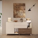 Küchenanrichte Wohnzimmer 2 Türen 2 Schubladen Holz weiß 181x42x94cm Kamie 