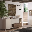 Küchenanrichte Wohnzimmer 2 Türen 2 Schubladen Holz weiß 181x42x94cm Kamie Auswahl
