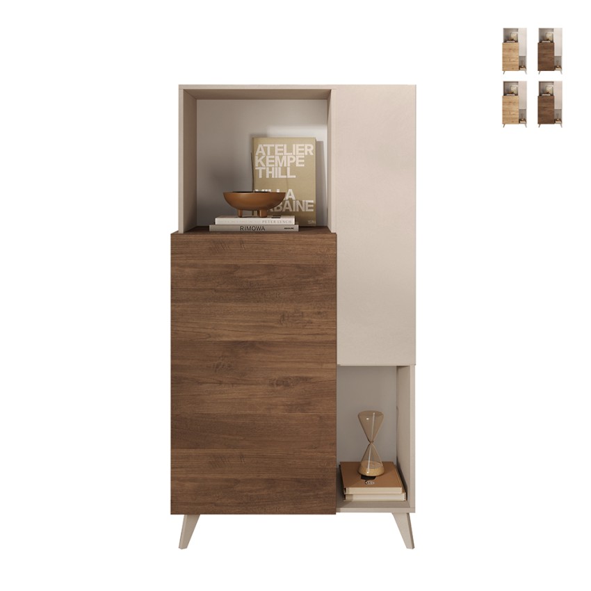 Moderner weißer Küchenschrank Schrank 2 Regale Jowna Sales