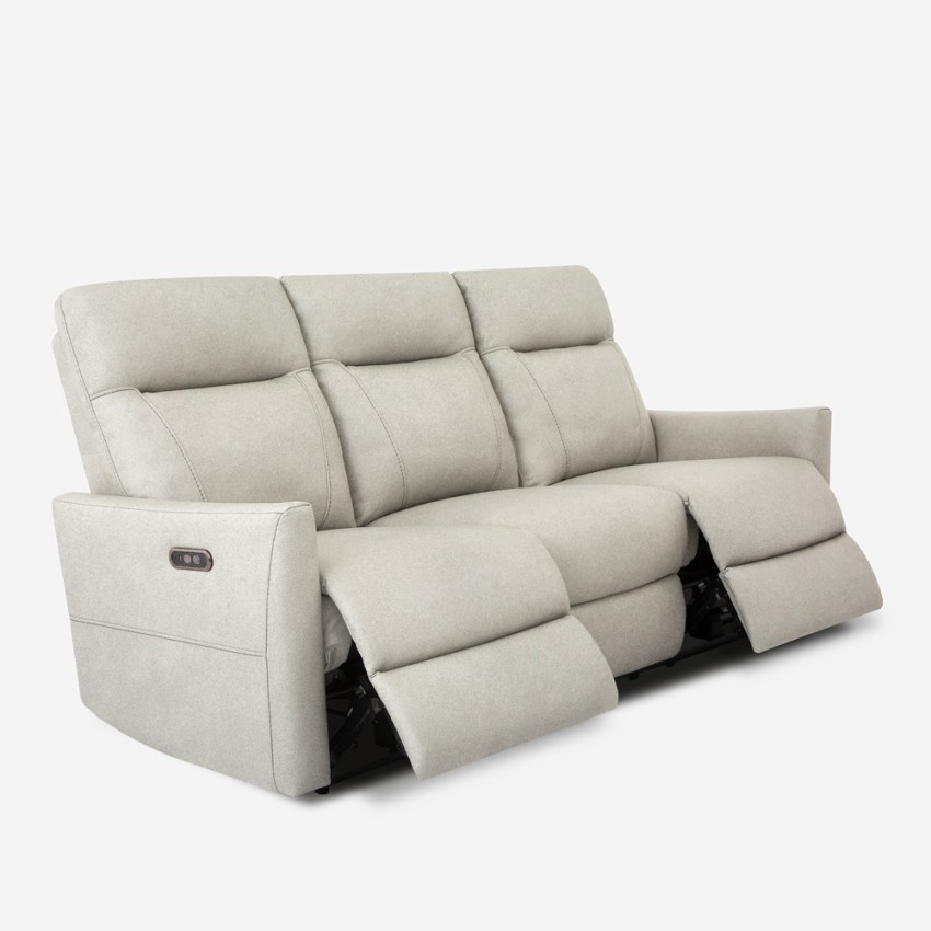 Sofa 3-Sitzer elektrisch verstellbar relax 2 USB in Kunstleder Jovit Maße