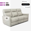 Sofa 3-Sitzer elektrisch verstellbar relax 2 USB in Kunstleder Jovit Modell