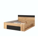 Lit double 160x200cm avec sommier lattes et coffre de rangement Esmera Promotion