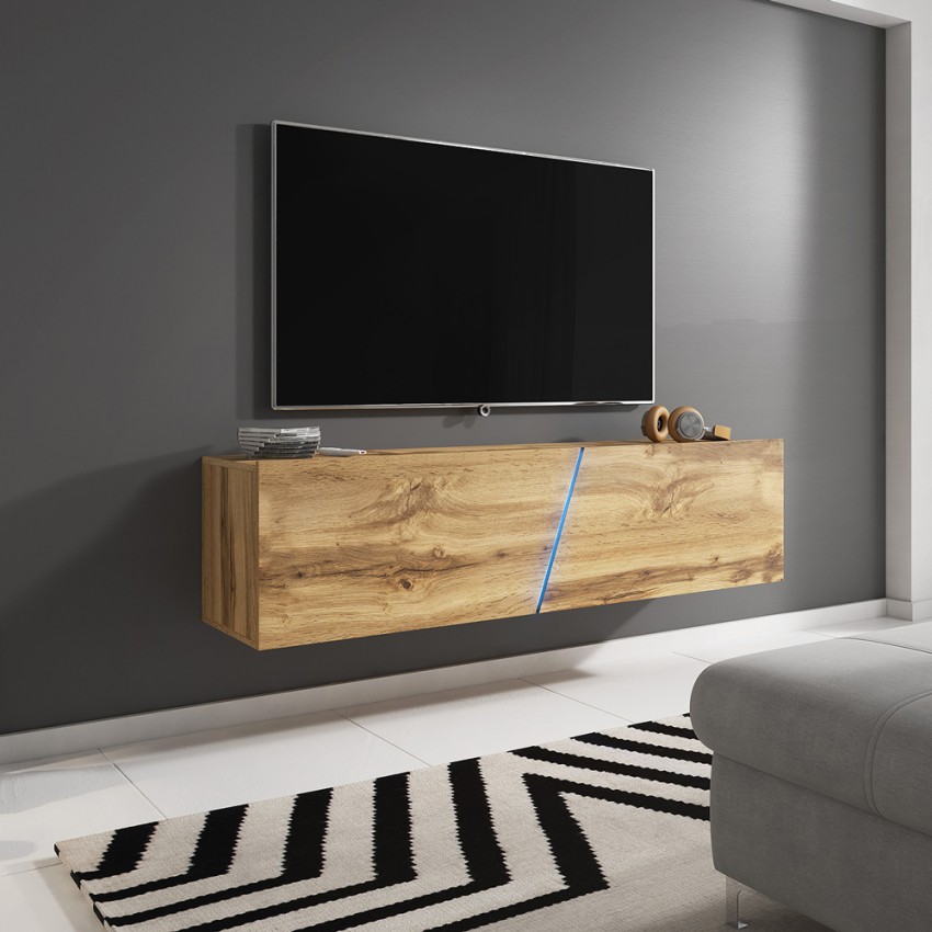 Mobile TV a parete sospeso 160cm design minimal moderno luce LED Regat Catalogo
