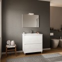 Moderner bodenstehender Badezimmerschrank mit Füßen Waschtisch 80cm Spiegel Lisbona 80 Katalog