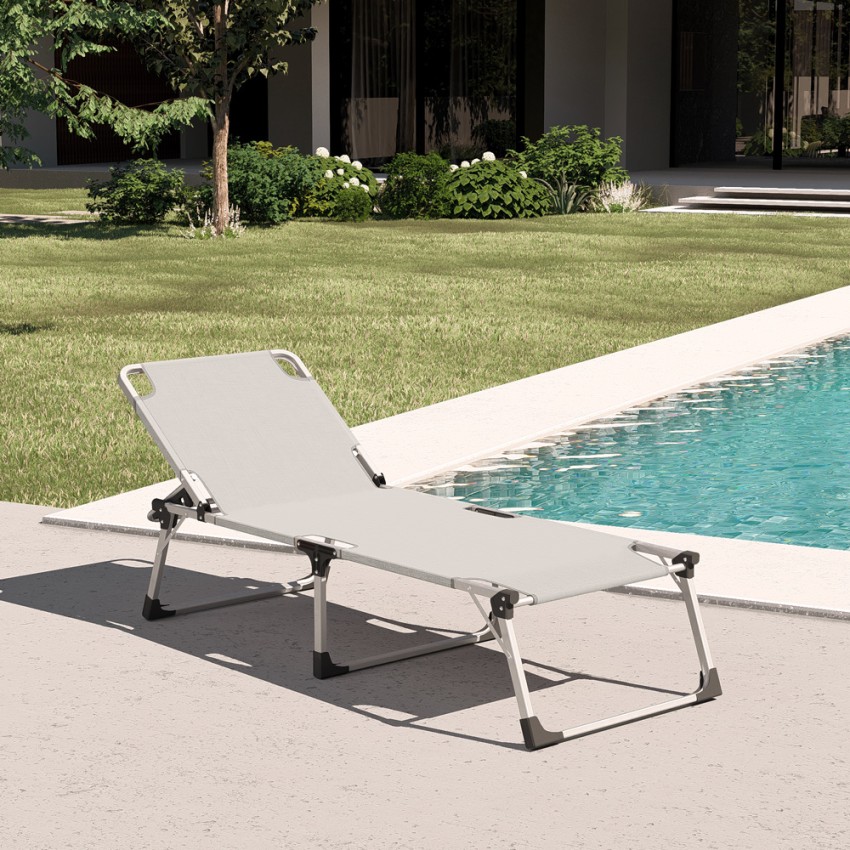 Bain de soleil de plage transat pliant en aluminium Seychelles 