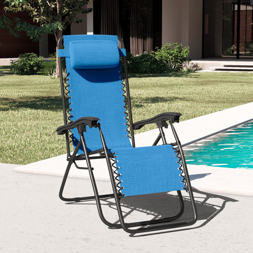 Chaise longue de plage 2 en 1 multicolore