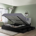 Lit coffre 160 x 190 cm avec sommier système de levage Design Moderne Steyr 