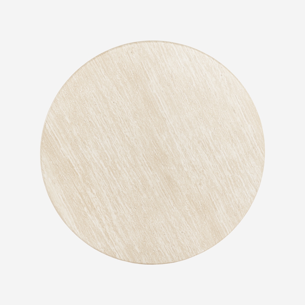 Tavolo da pranzo rotondo 120cm moderno in legno effetto pietra Kara Saldi