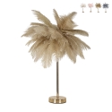 Lampada da tavolo con paralume in piume e 2 punti luce Palm S 