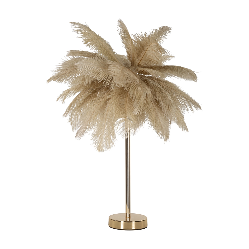 Tischlampe mit Federlampenschirm und 2 Lichtquellen Palm S 