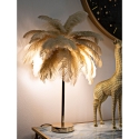 Lampada da tavolo con paralume in piume e 2 punti luce Palm S 